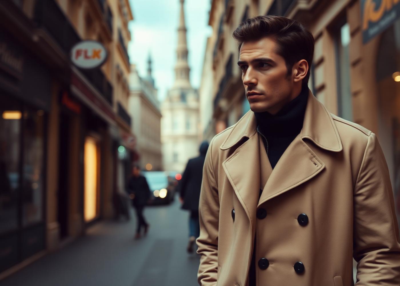 Trench coat in Paris streets